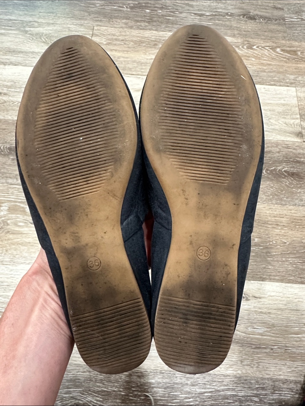 Miz Mooz Navy Leather Slip-On Flats with Tan Insole - Picture 8 of 8